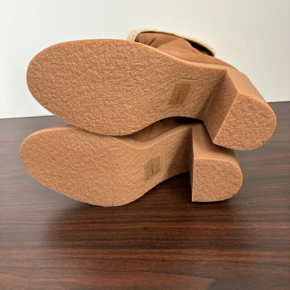 Dolce Vita Caddie Plush Boots Praline 7.5 Sherpa Lined Slouchy Après Ski Boho